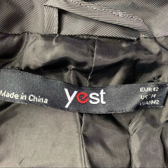 50% OFF Yest Charcoal Blazer Creased Look Jacket Braided Laces Shoulder Two - Picture 6 of 7